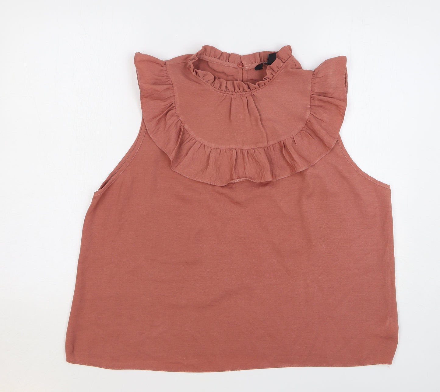 New Look Womens Pink Polyester Basic Blouse Size 18 Round Neck