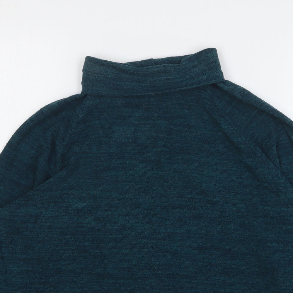 NEXT Womens Green Roll Neck Cotton Pullover Jumper Size 10