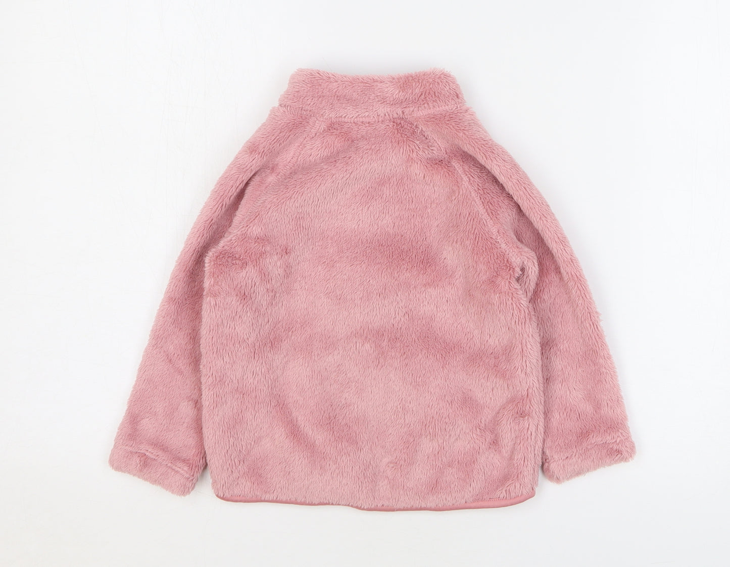 H&M Girls Pink Polyester Full Zip Sweatshirt Size 2-3 Years Zip
