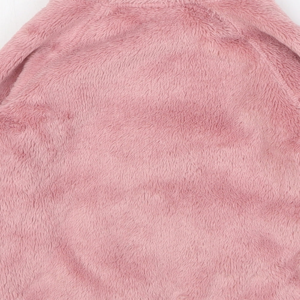 H&M Girls Pink Polyester Full Zip Sweatshirt Size 2-3 Years Zip