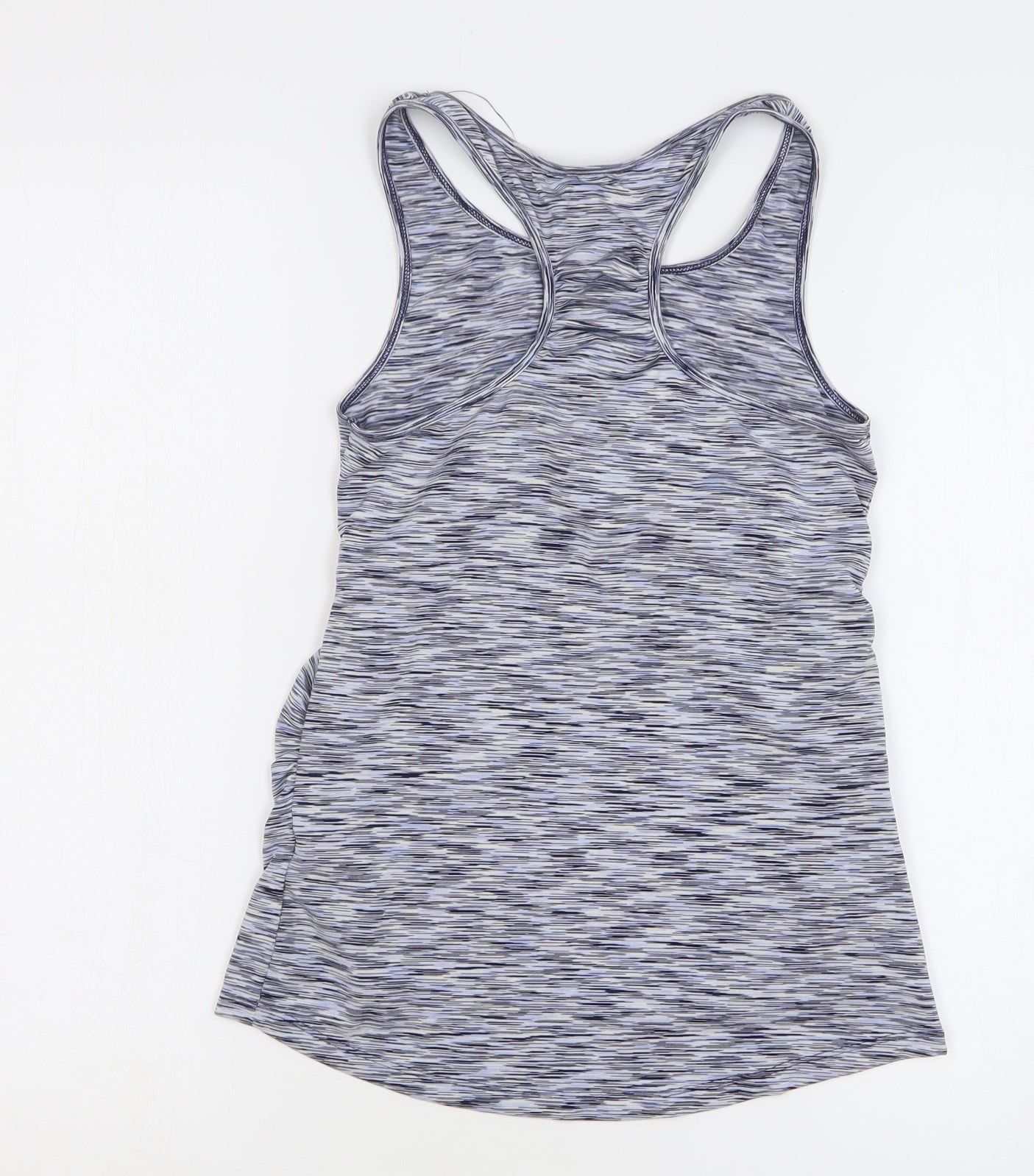 Souluxe Womens Blue Striped Polyester Basic Tank Size S Round Neck Pullover