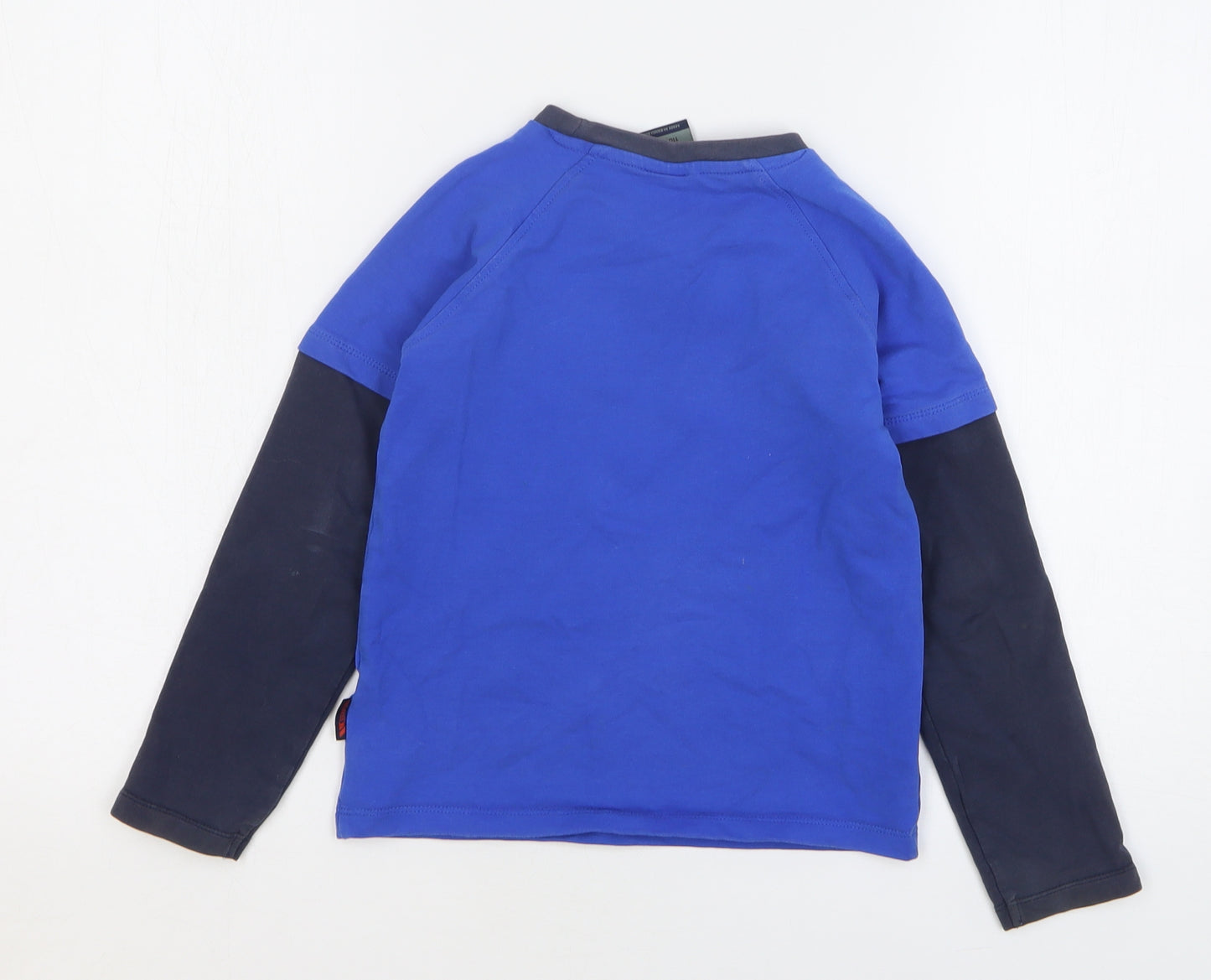 Trespass Boys Blue Cotton Basic T-Shirt Size 5-6 Years Round Neck Pullover - Mountain