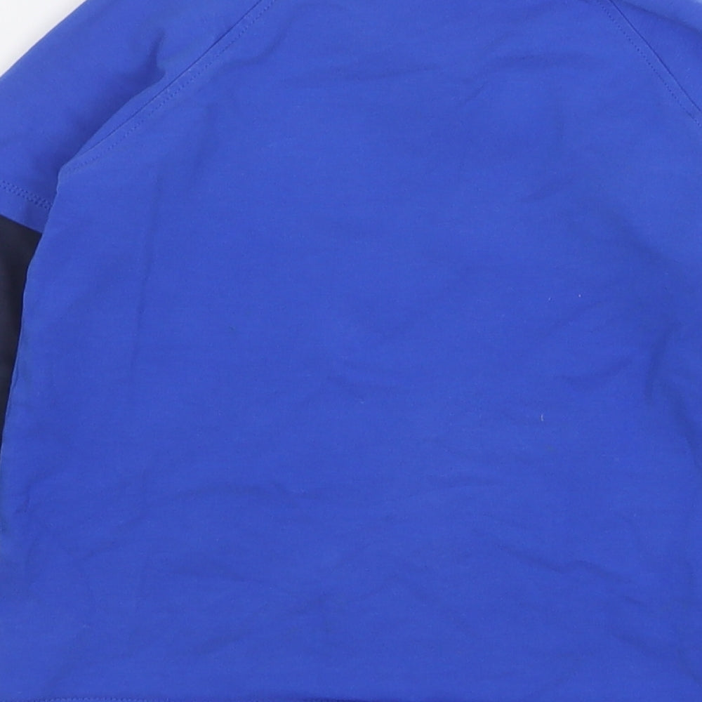 Trespass Boys Blue Cotton Basic T-Shirt Size 5-6 Years Round Neck Pullover - Mountain