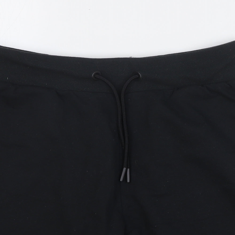 McKenzie Mens Black Cotton Sweat Shorts Size L L9 in Regular Drawstring