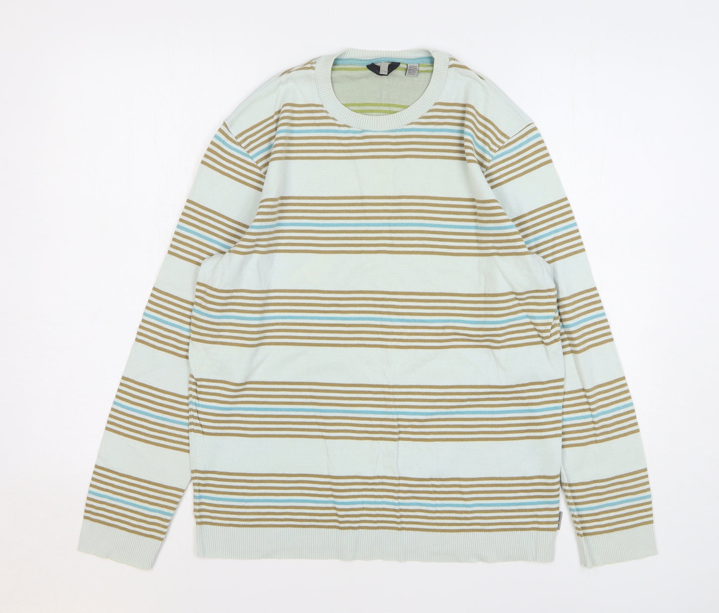 Ted Baker Womens Multicoloured Striped Cotton Pullover Sweatshirt Size L Pullover