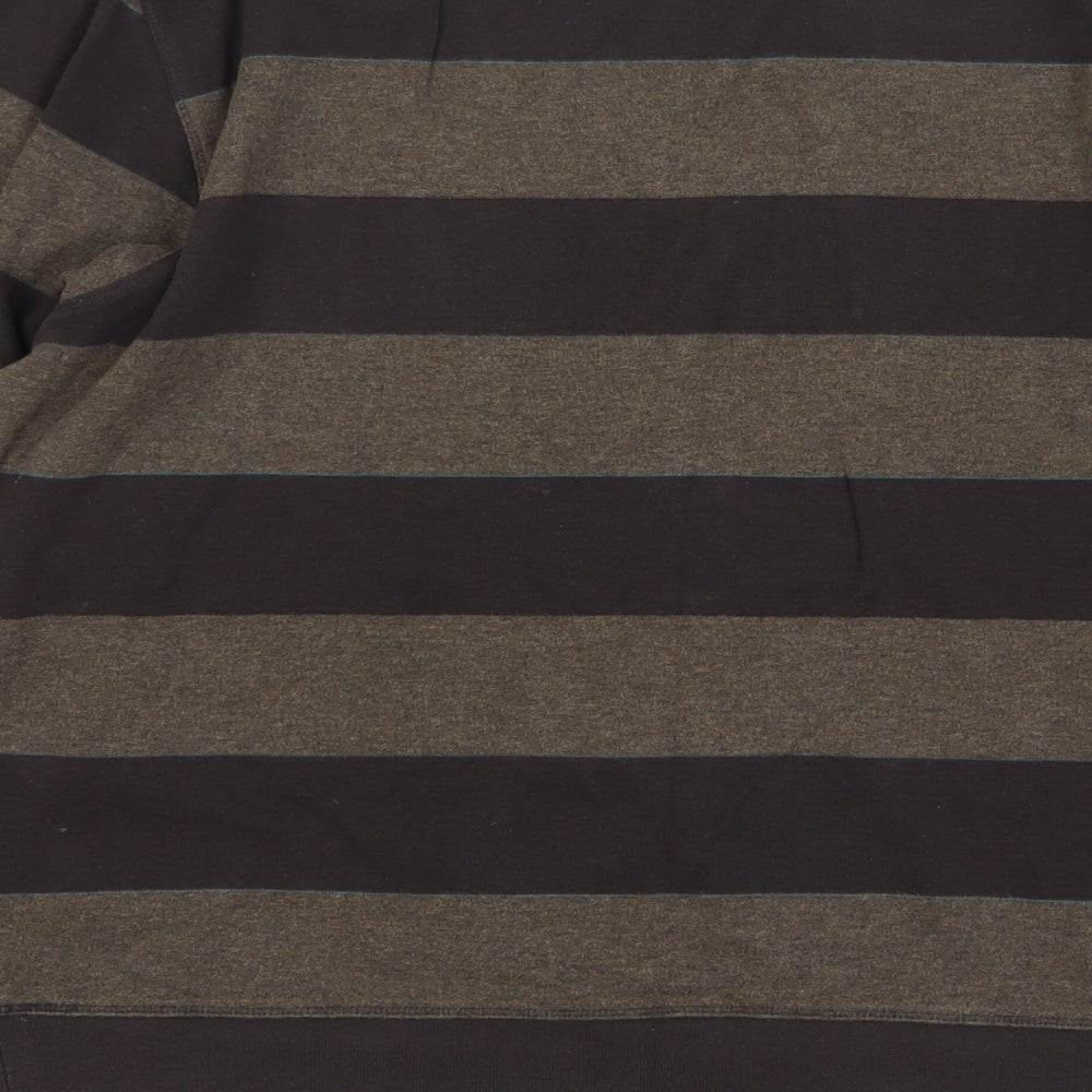 Ted Baker Womens Brown Striped Cotton Pullover Sweatshirt Size L Pullover