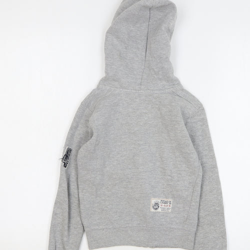 Rivaldi Boys Grey Cotton Full Zip Hoodie Size 6 Years Zip