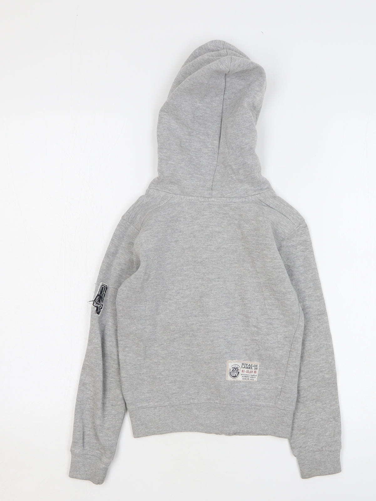 Rivaldi Boys Grey Cotton Full Zip Hoodie Size 6 Years Zip