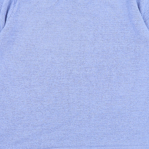 Reflect Womens Blue Round Neck Striped Acrylic Pullover Jumper Size S - Flower