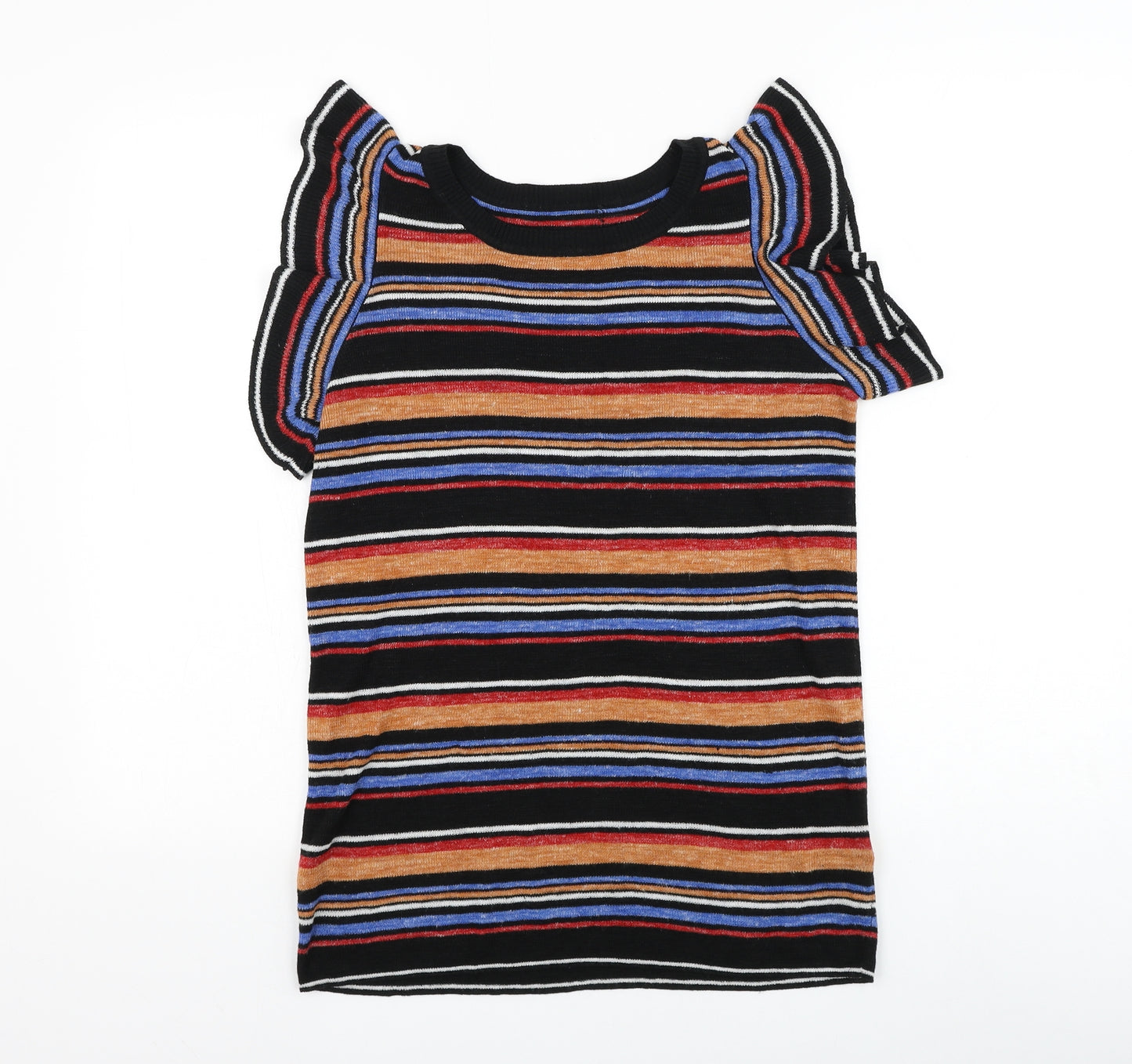 NEXT Womens Multicoloured Round Neck Striped Acrylic Pullover Jumper Size 12
