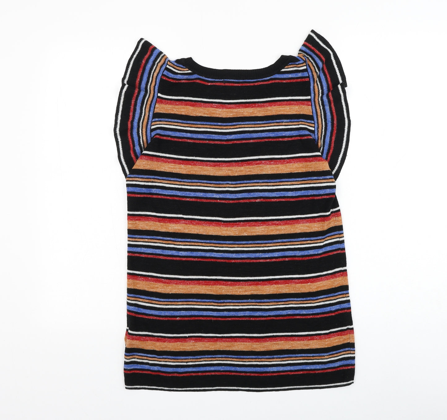 NEXT Womens Multicoloured Round Neck Striped Acrylic Pullover Jumper Size 12