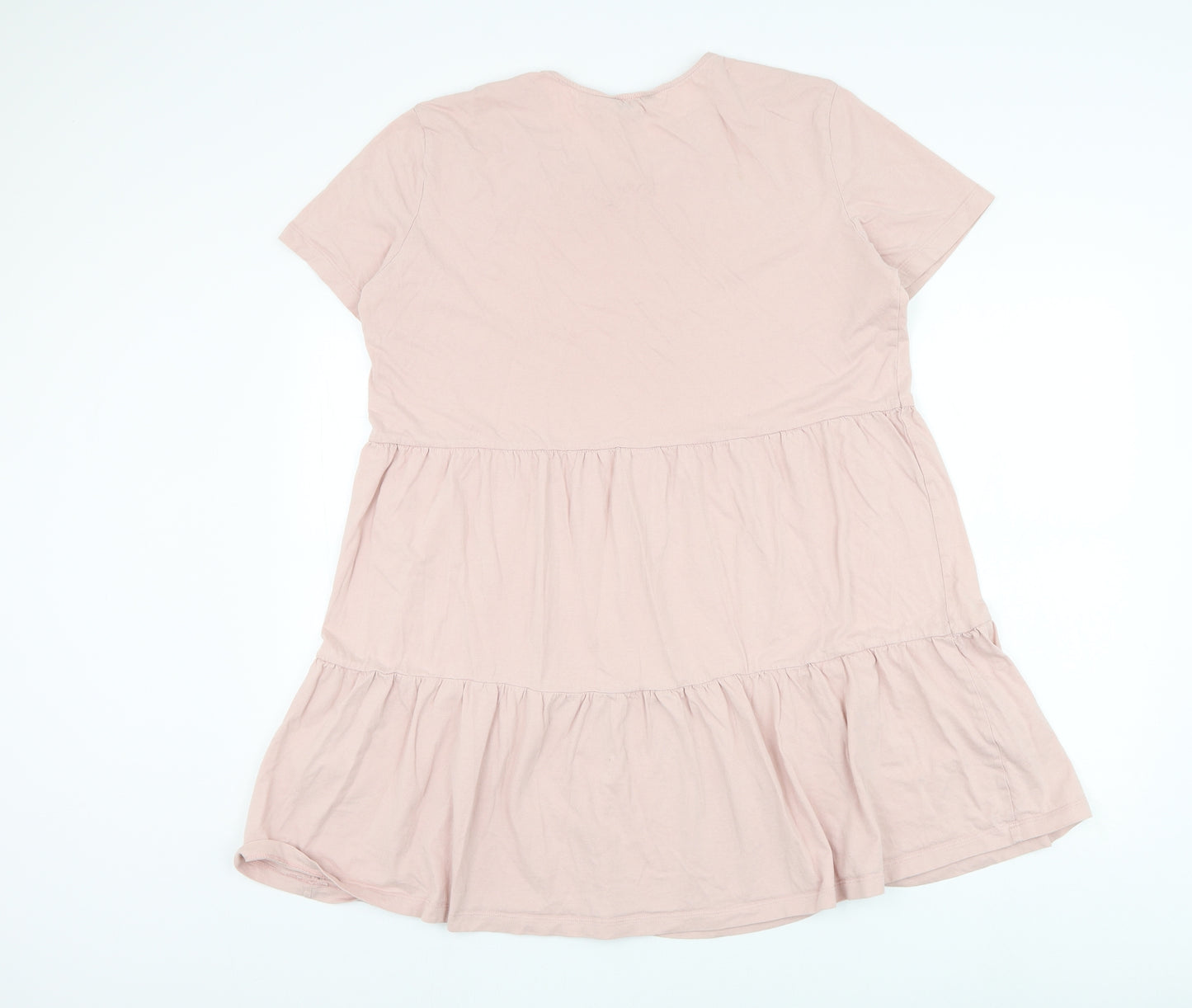 New Look Womens Pink Cotton Trapeze & Swing Size 14 Round Neck Pullover