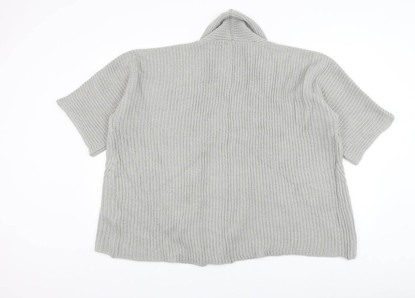 Pep&co Womens Grey V-Neck Acrylic Cardigan Jumper Size 10