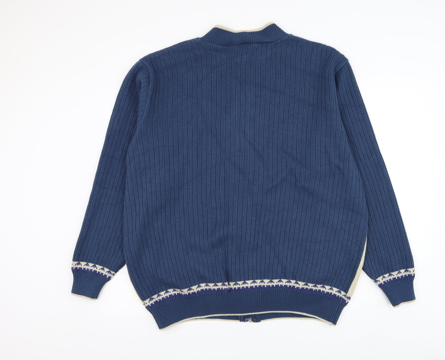 Tootal Mens Blue Round Neck Acrylic Full Zip Jumper Size 3XL -