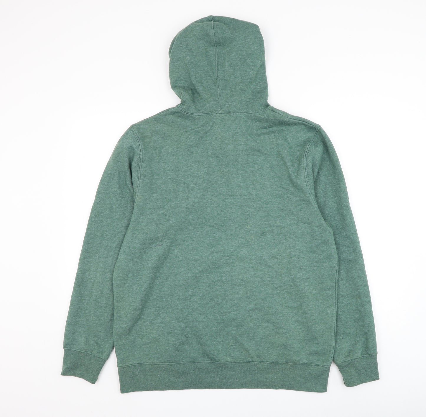 Primark Mens Green Polyester Pullover Hoodie Size M - Vintage