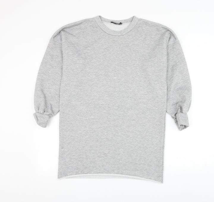Boohoo Womens Grey Polyester Pullover Sweatshirt Size 6 Pullover