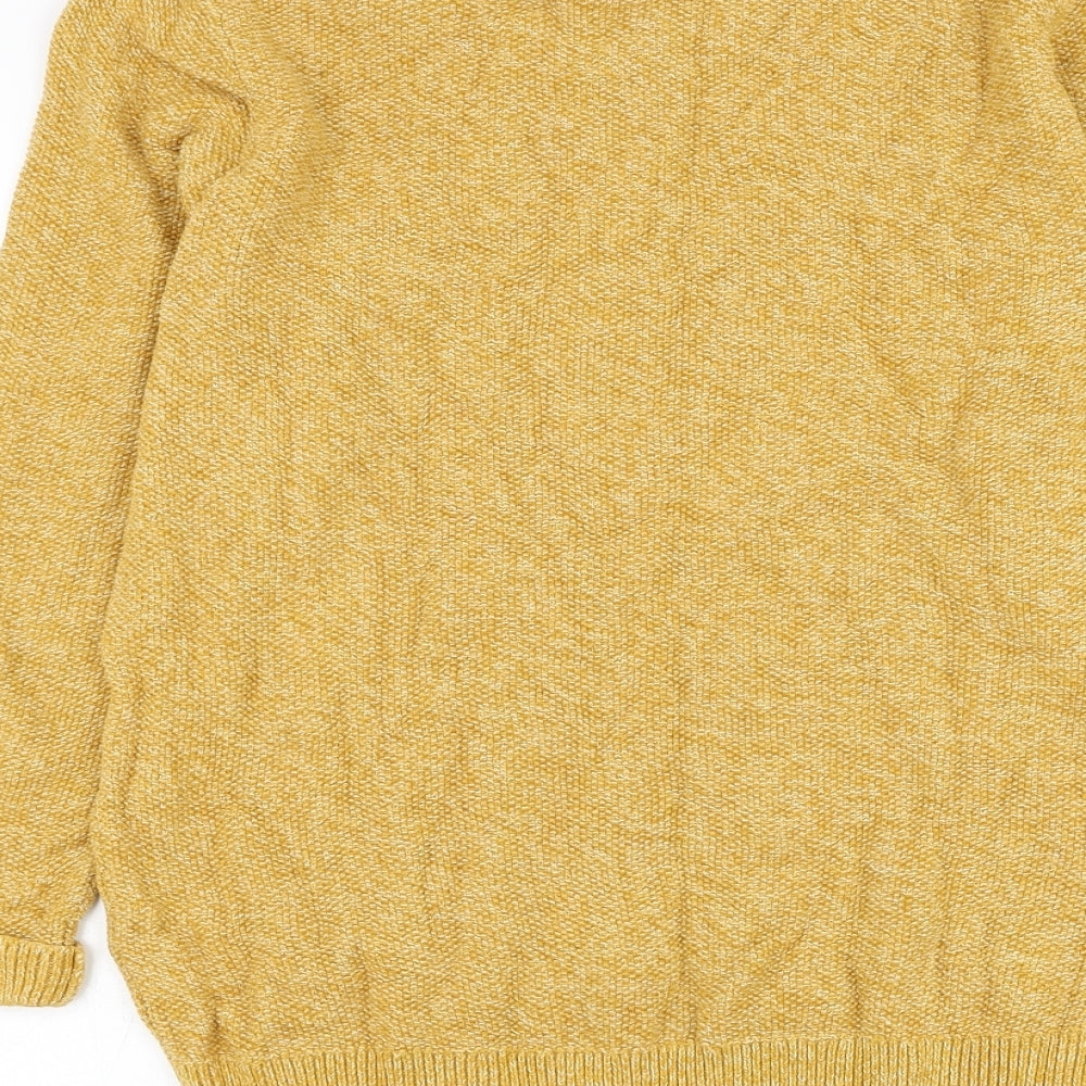 Primark Mens Yellow Round Neck Cotton Pullover Jumper Size L