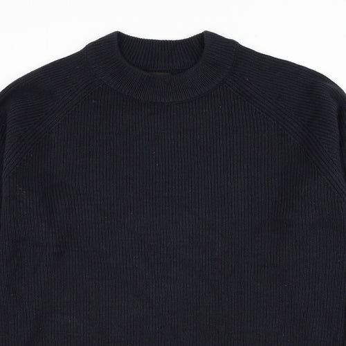 Burton Mens Blue Round Neck Acrylic Pullover Jumper Size M