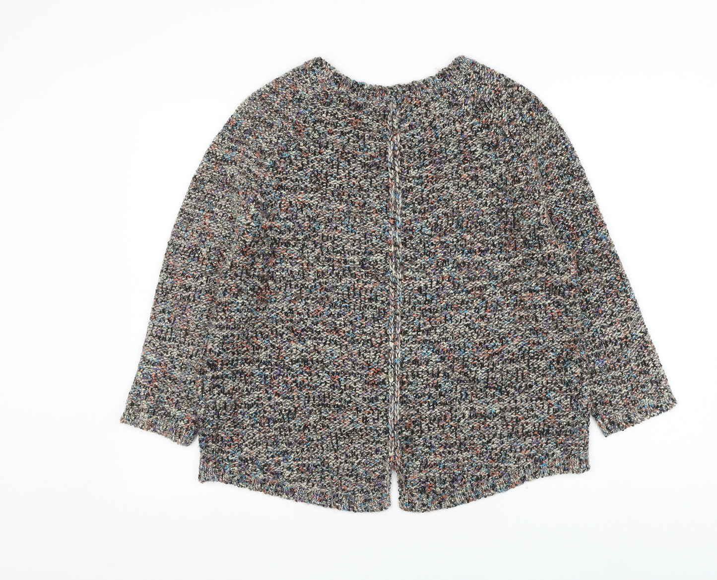 Marks and Spencer Womens Multicoloured Round Neck Acrylic Pullover Jumper Size 14