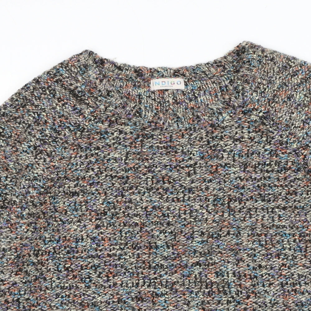 Marks and Spencer Womens Multicoloured Round Neck Acrylic Pullover Jumper Size 14