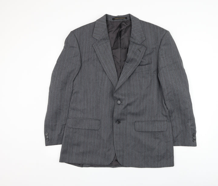 Marks and Spencer Mens Grey Polyester Jacket Suit Jacket Size 40