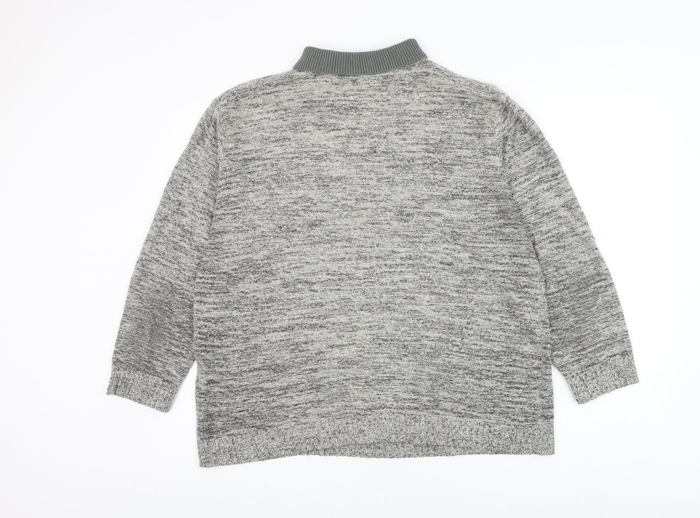 Preworn Womens Grey Collared Acrylic Pullover Jumper Size 20 - Flower