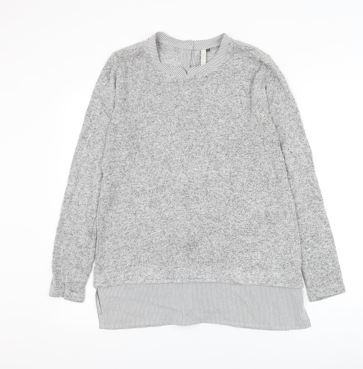 House of Fraser Womens Grey Round Neck Viscose Pullover Jumper Size 12