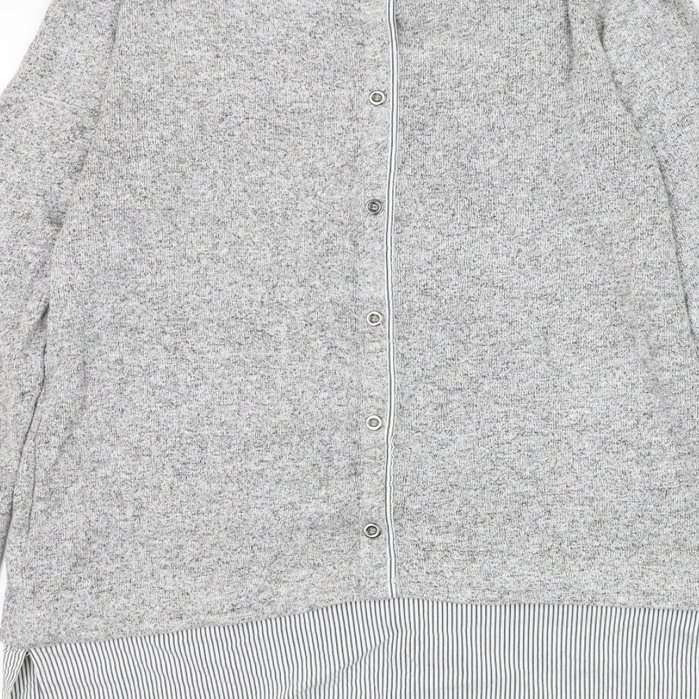 House of Fraser Womens Grey Round Neck Viscose Pullover Jumper Size 12