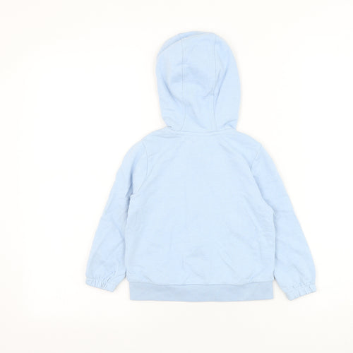 Marks and Spencer Girls Blue Cotton Full Zip Hoodie Size 2-3 Years Zip