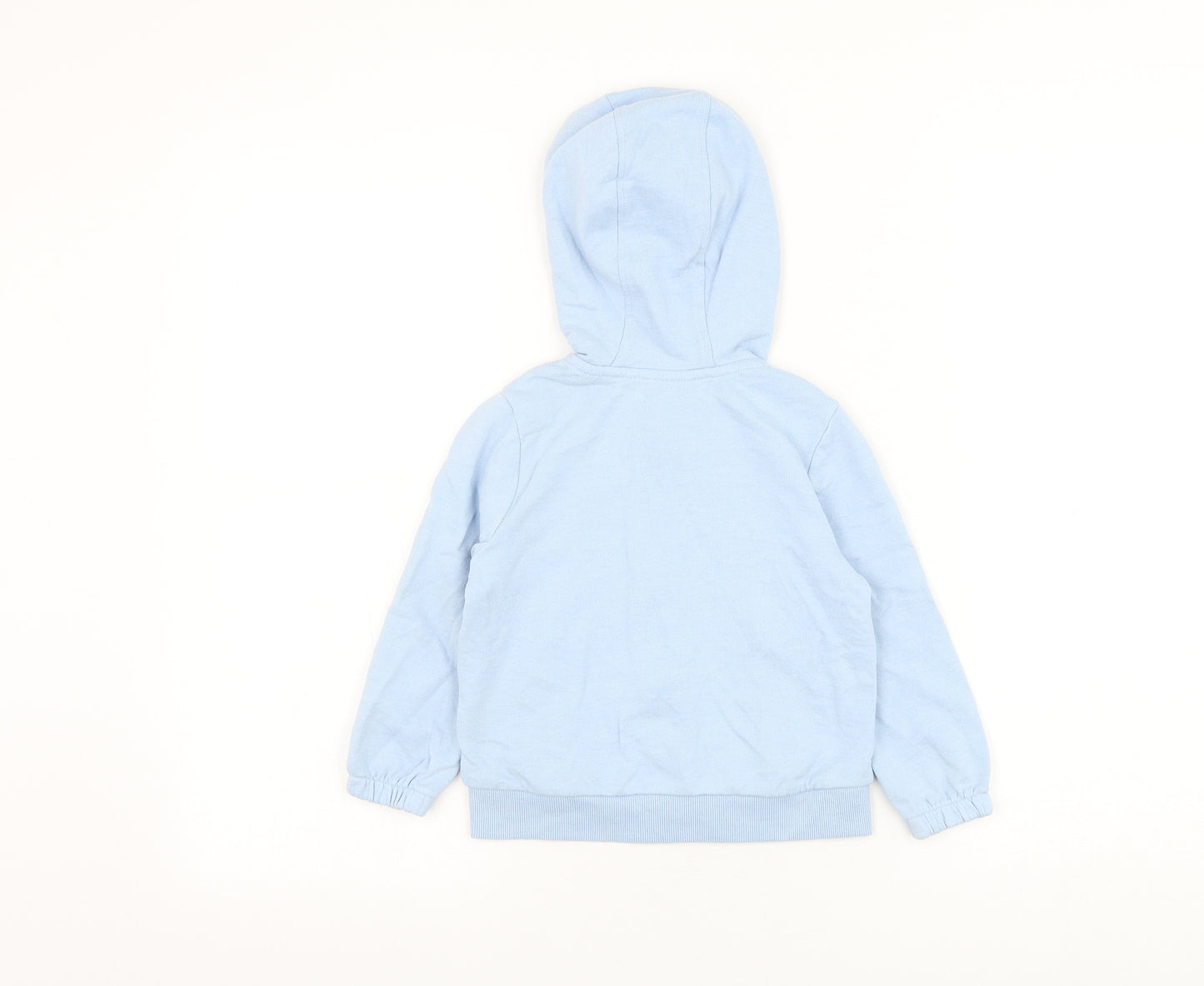 Marks and Spencer Girls Blue Cotton Full Zip Hoodie Size 2-3 Years Zip