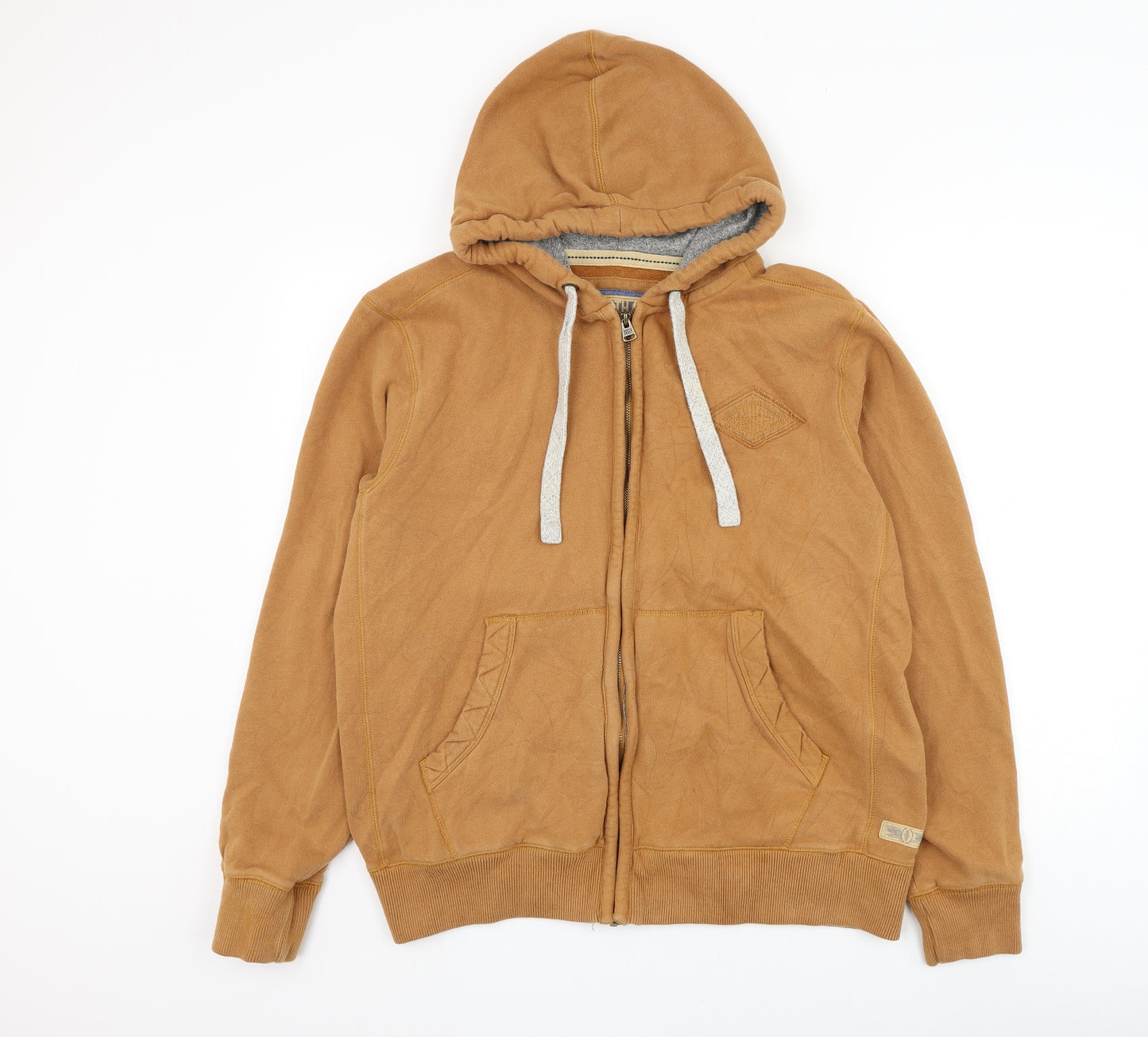 Marks and Spencer Mens Brown Cotton Full Zip Hoodie Size L
