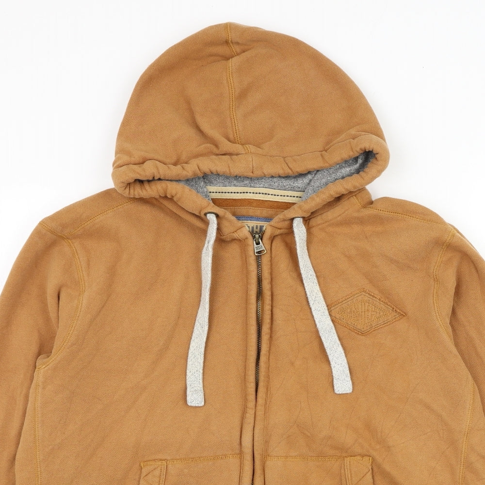 Marks and Spencer Mens Brown Cotton Full Zip Hoodie Size L
