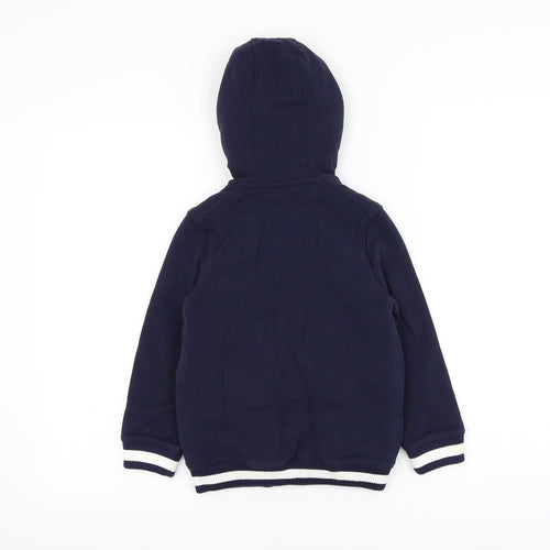 Marks and Spencer Boys Blue Cotton Full Zip Hoodie Size 4-5 Years Zip
