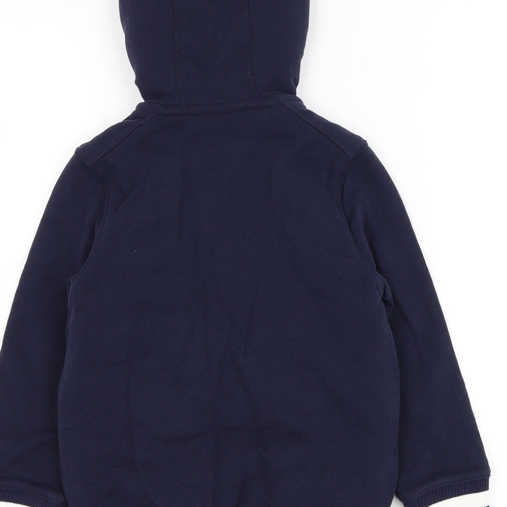 Marks and Spencer Boys Blue Cotton Full Zip Hoodie Size 4-5 Years Zip