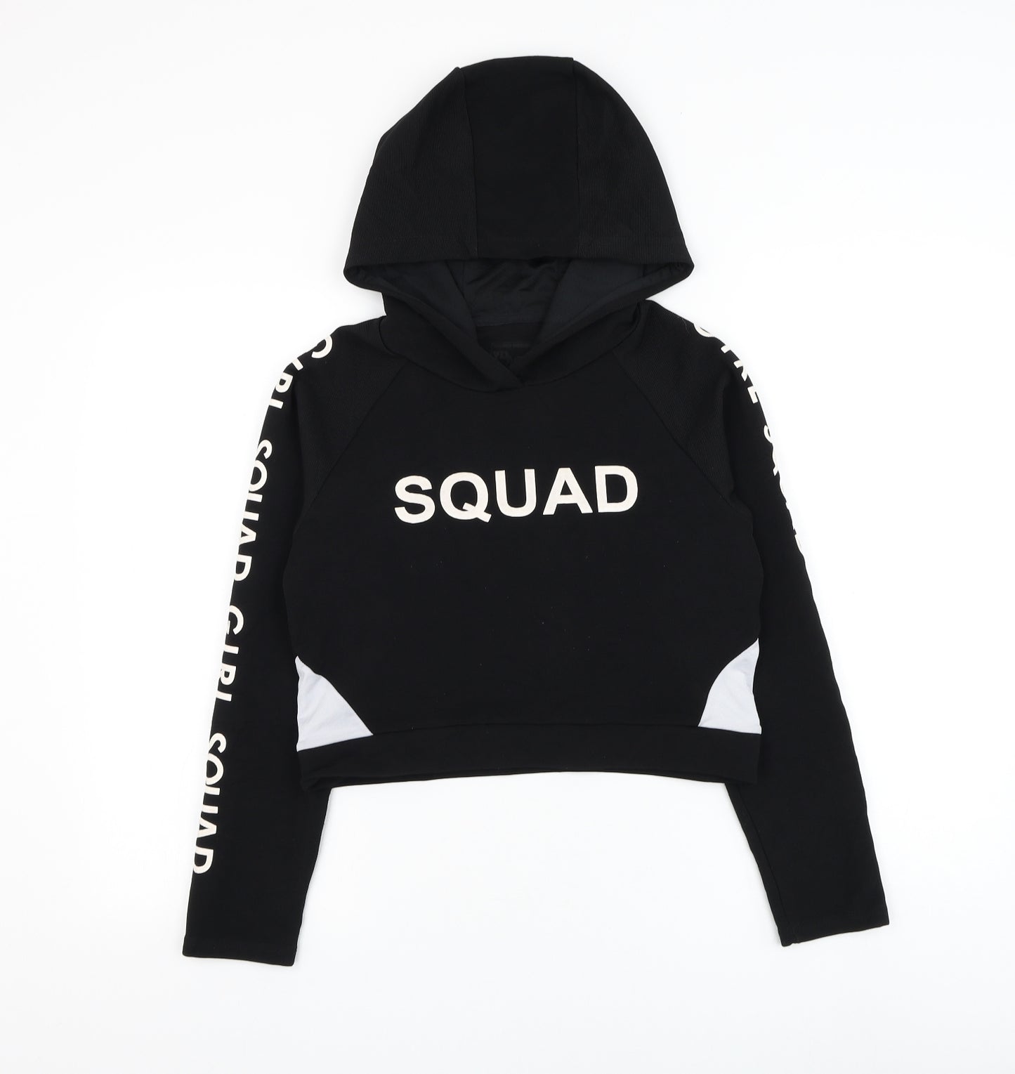 Primark Girls Black Polyester Pullover Hoodie Size 12-13 Years Pullover - Squad