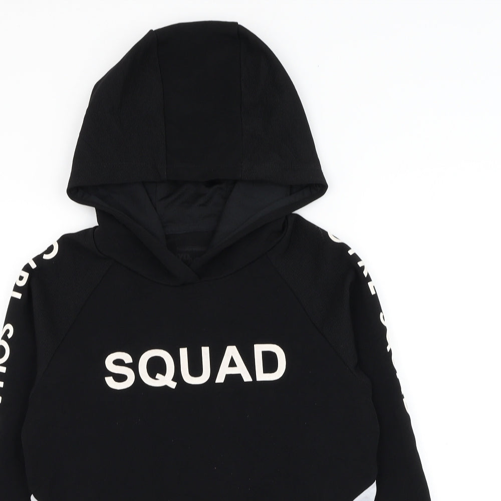 Primark Girls Black Polyester Pullover Hoodie Size 12-13 Years Pullover - Squad