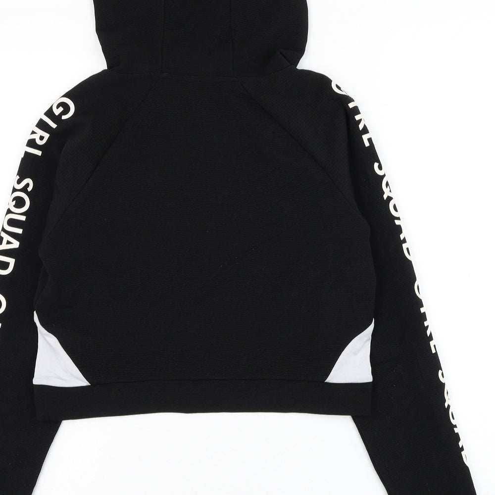 Primark Girls Black Polyester Pullover Hoodie Size 12-13 Years Pullover - Squad