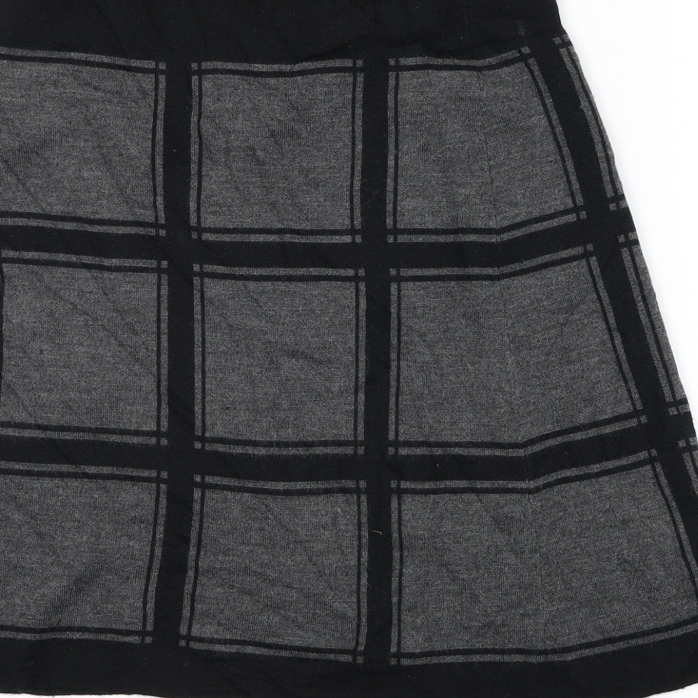 Phase Eight Womens Black Check Wool Wrap Skirt Size 12