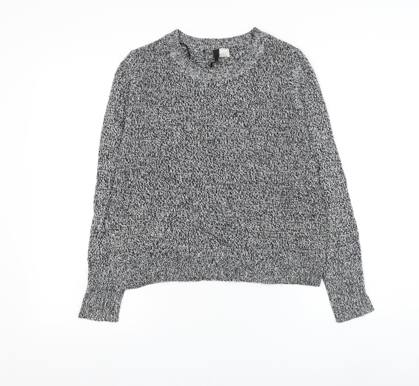 H&M Womens Grey Round Neck Acrylic Pullover Jumper Size S