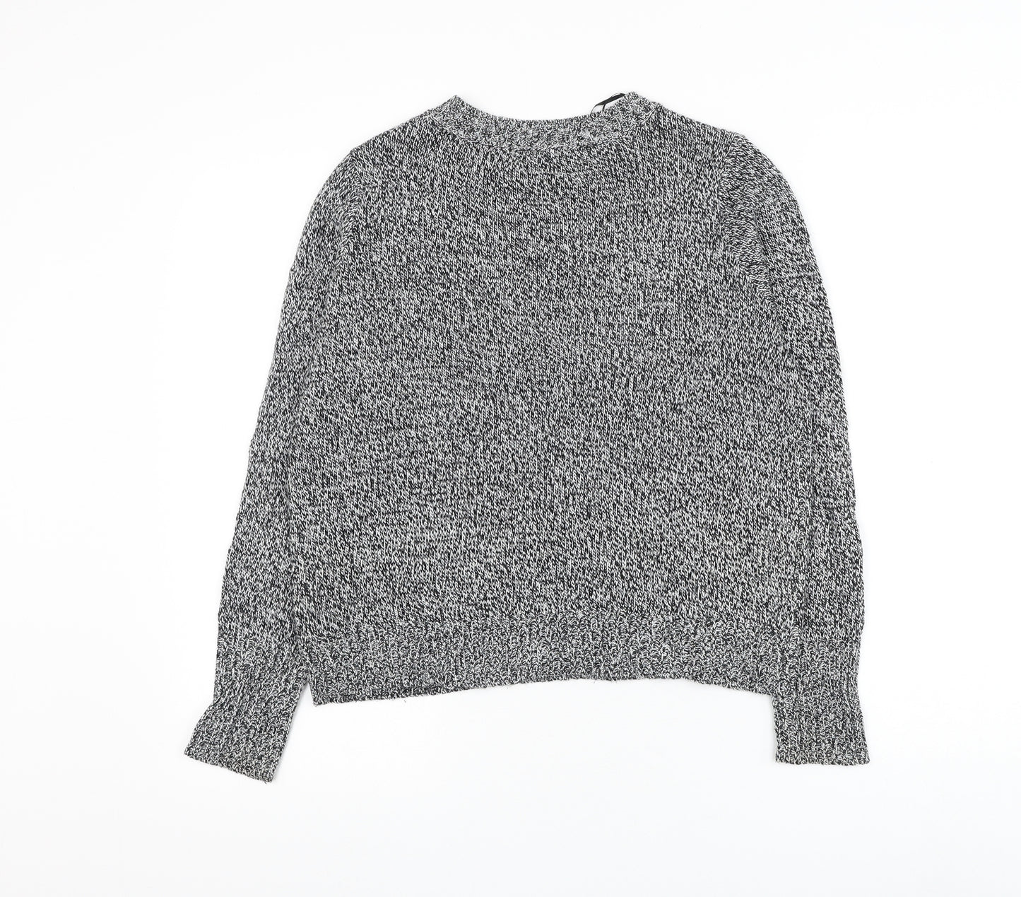 H&M Womens Grey Round Neck Acrylic Pullover Jumper Size S