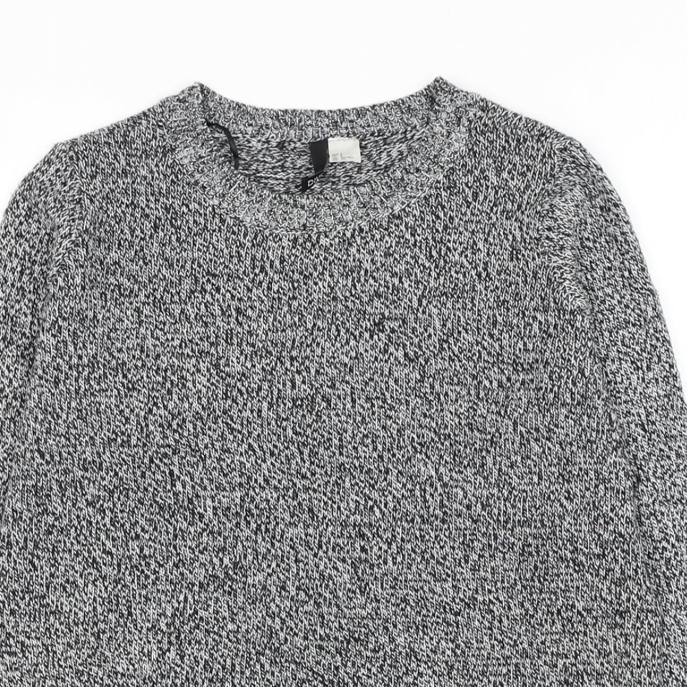H&M Womens Grey Round Neck Acrylic Pullover Jumper Size S