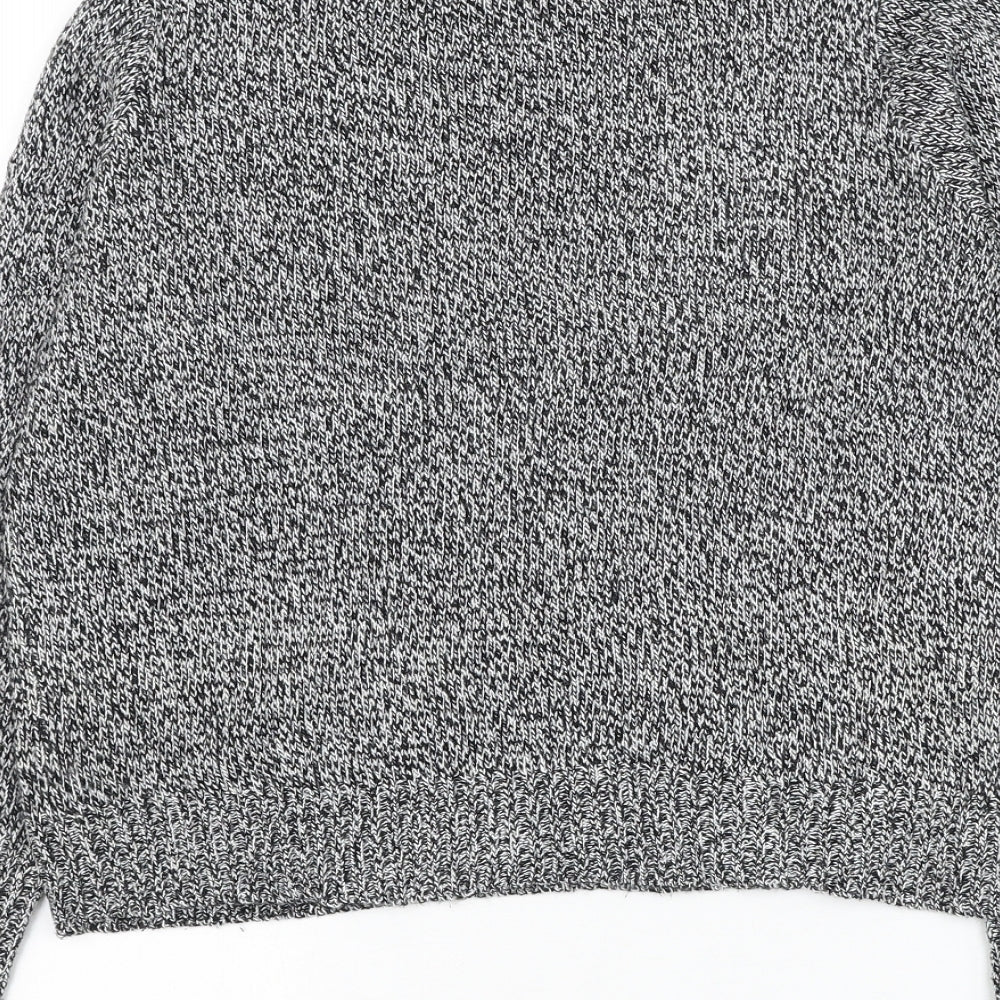H&M Womens Grey Round Neck Acrylic Pullover Jumper Size S