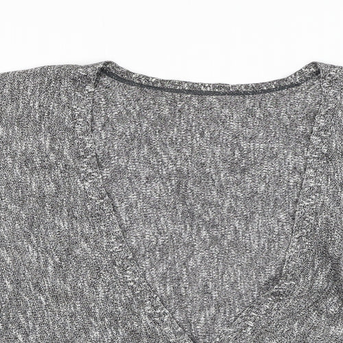 Preworn Womens Grey V-Neck Polyester Cardigan Jumper Size L