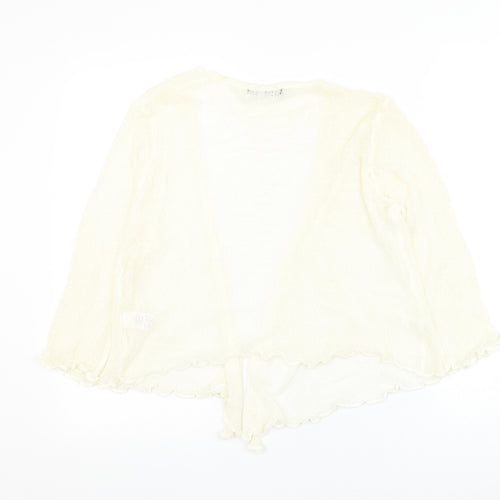 Bonmarché Womens Ivory V-Neck Acrylic Cardigan Jumper Size S