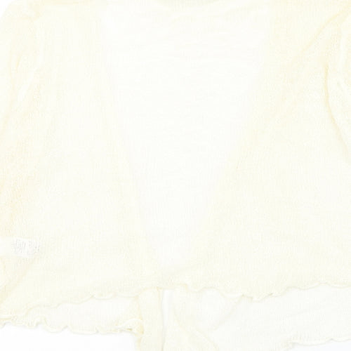 Bonmarché Womens Ivory V-Neck Acrylic Cardigan Jumper Size S