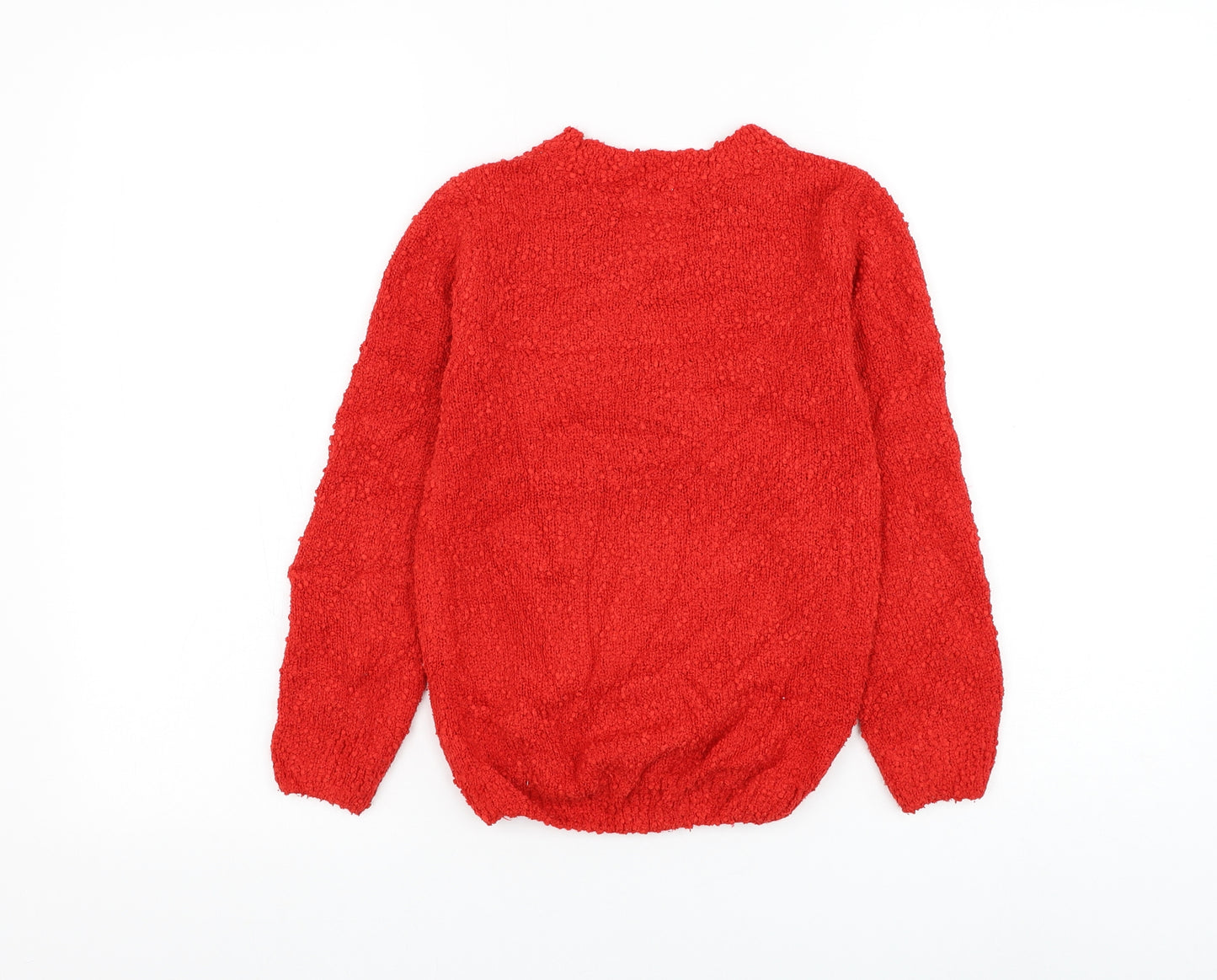 TU Girls Red Round Neck Polyester Pullover Jumper Size 8 Years Pullover - Christmas