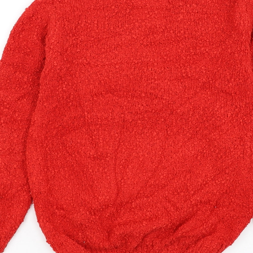 TU Girls Red Round Neck Polyester Pullover Jumper Size 8 Years Pullover - Christmas