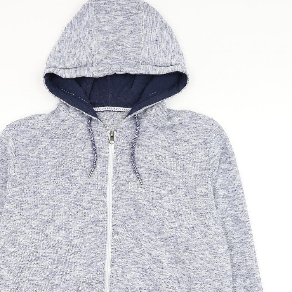 F&F Mens Blue Cotton Full Zip Hoodie Size M