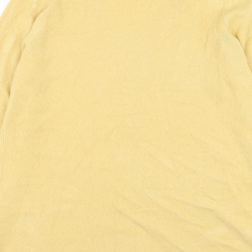 Papaya Womens Yellow V-Neck Acrylic Pullover Jumper Size 12
