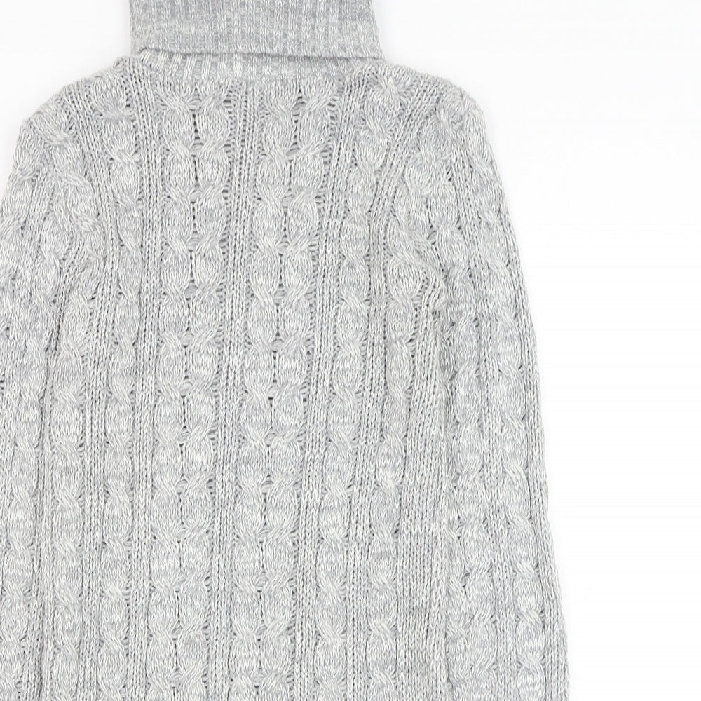 Select Womens Grey Acrylic Jumper Dress Size 12 Roll Neck Pullover